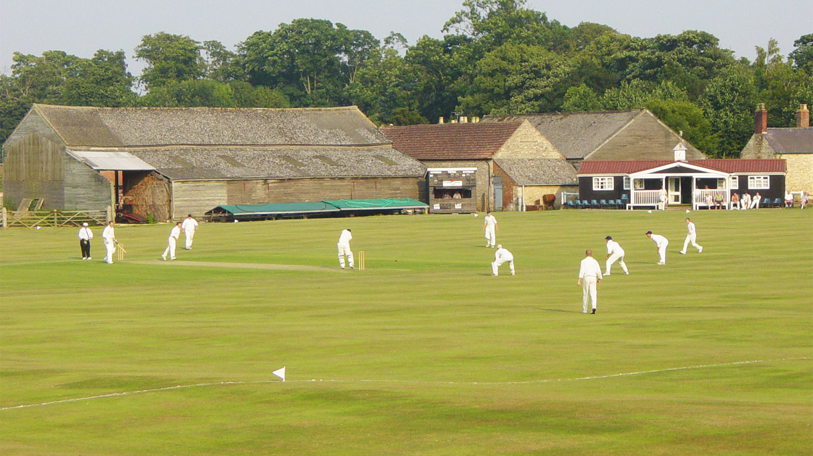 Blankney Cricket pitch and players
